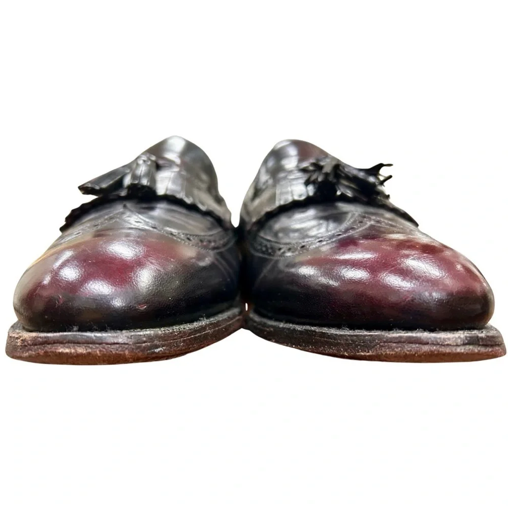 Johnston & Murphy Men’s Tassel Loafers Burgundy Black Leather Wingtip